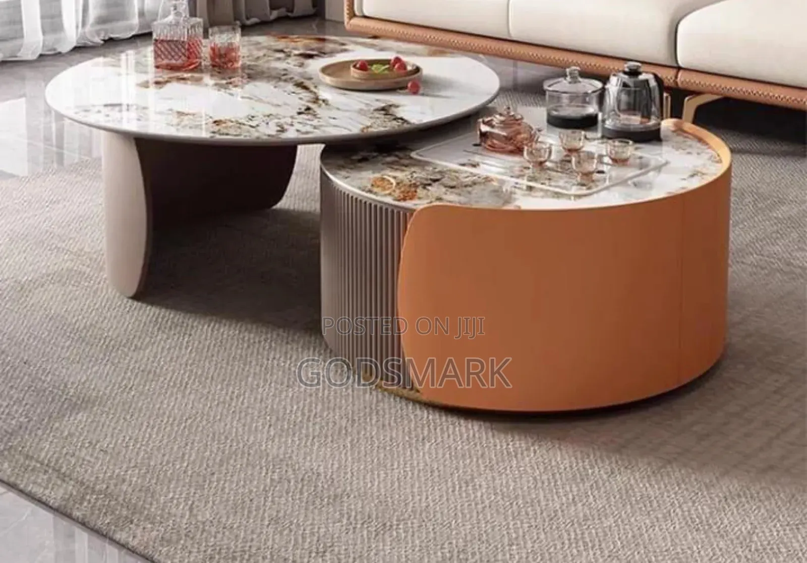 Imported Marble Centre Table and Stool.