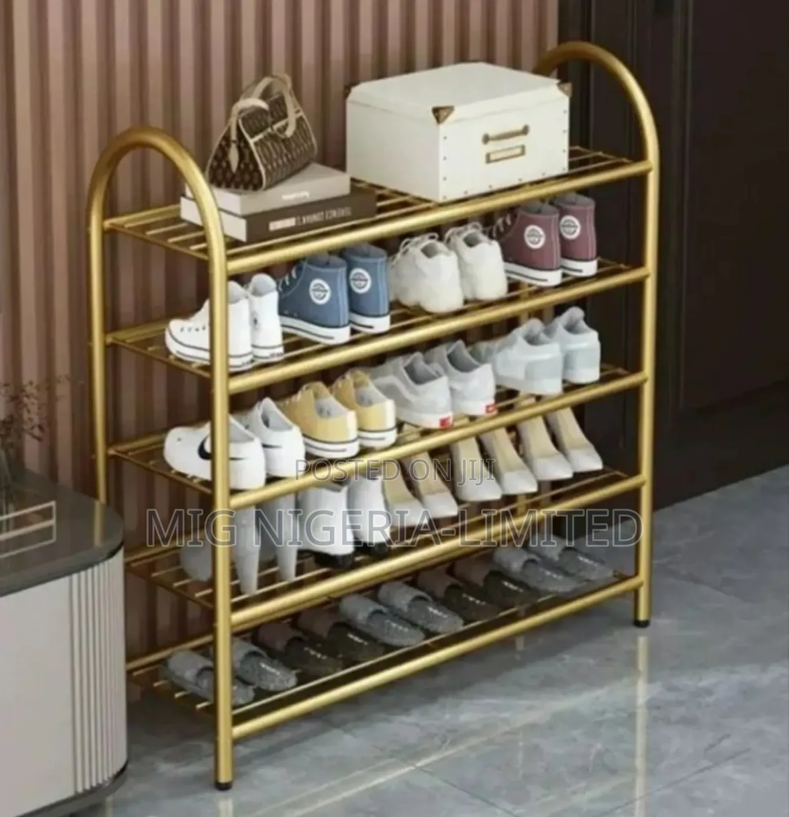 5 Stairs Quality Stainless Gold Show Rack