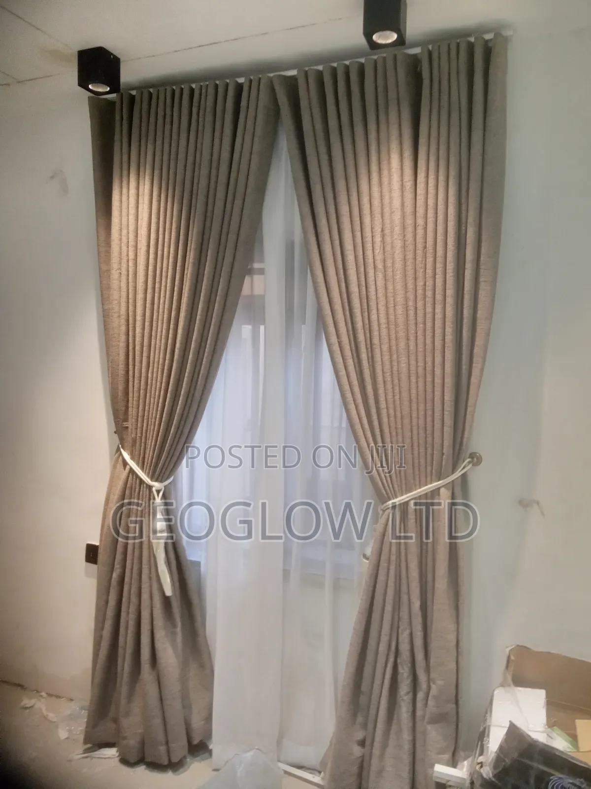 Brown Curtain Track Curtain