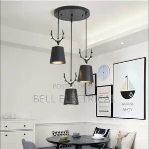 Modern Black Antler Pendant Light