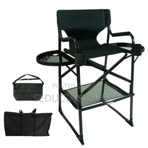 Foldable Makeup Chair With Double Tray