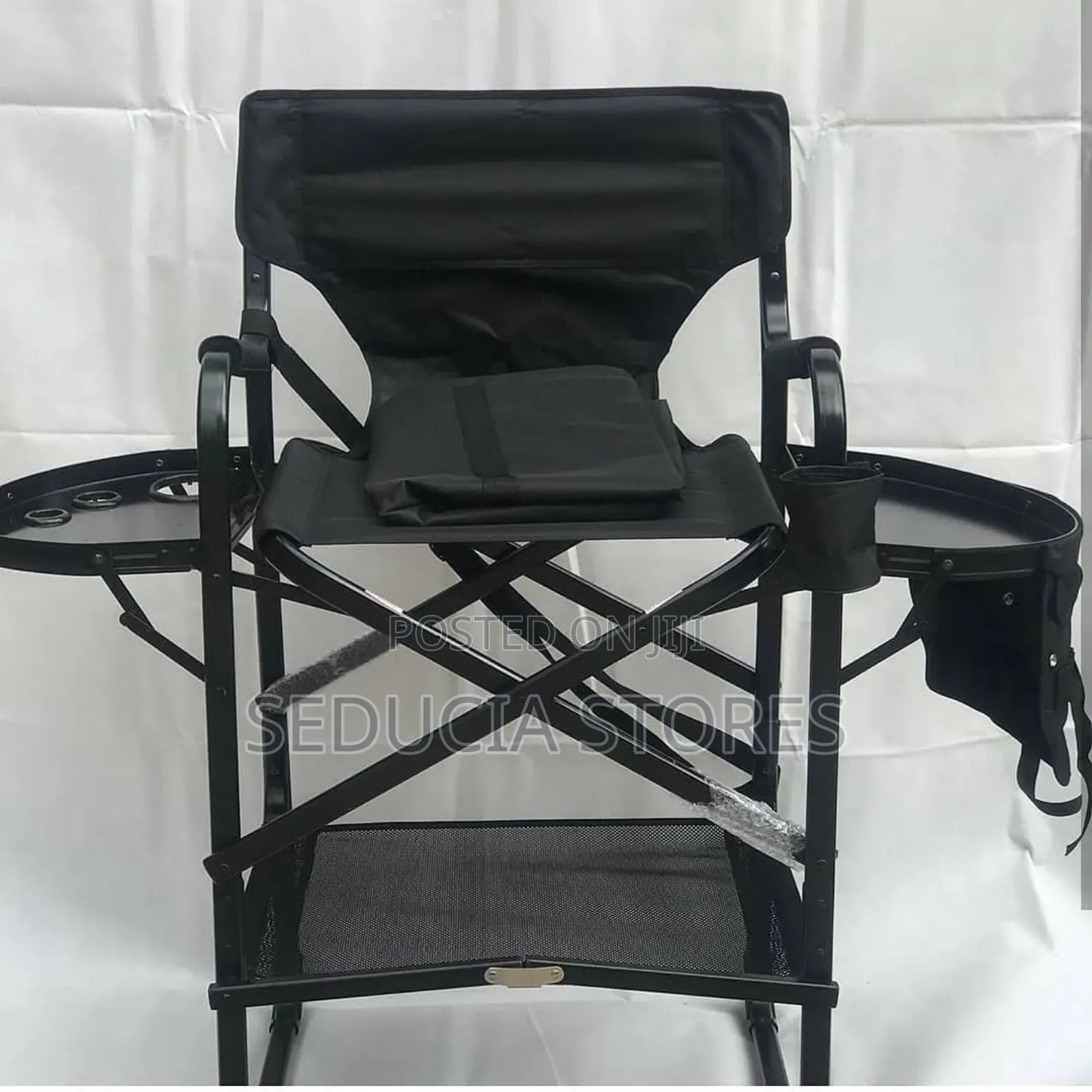 Foldable Makeup Chair With Double Tray