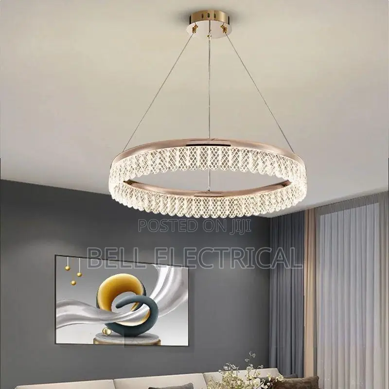 Modern Gold Ring Crystal Chandelier