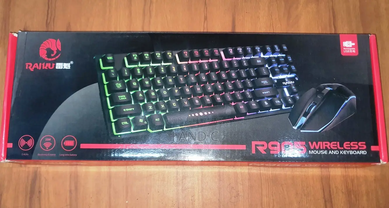 Wireless Keyboard Light With Mouse Rechargeable