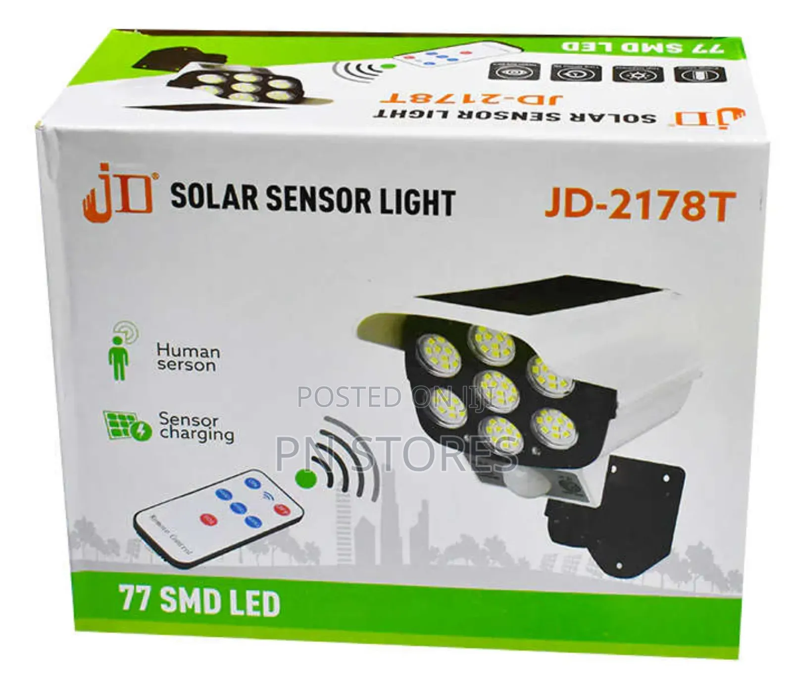 Solar Outdoor Security Movement Sensor Light With Remote