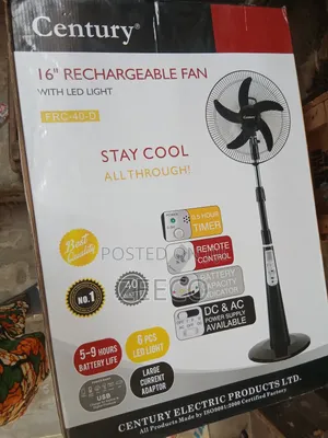 Century 16" Rechargeable Standing Fan
