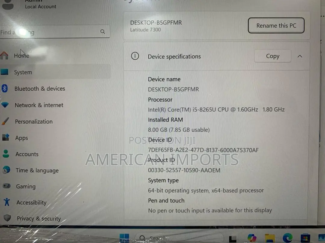 Laptop Dell Latitude 7400 8GB Intel Core I5 SSD 256GB