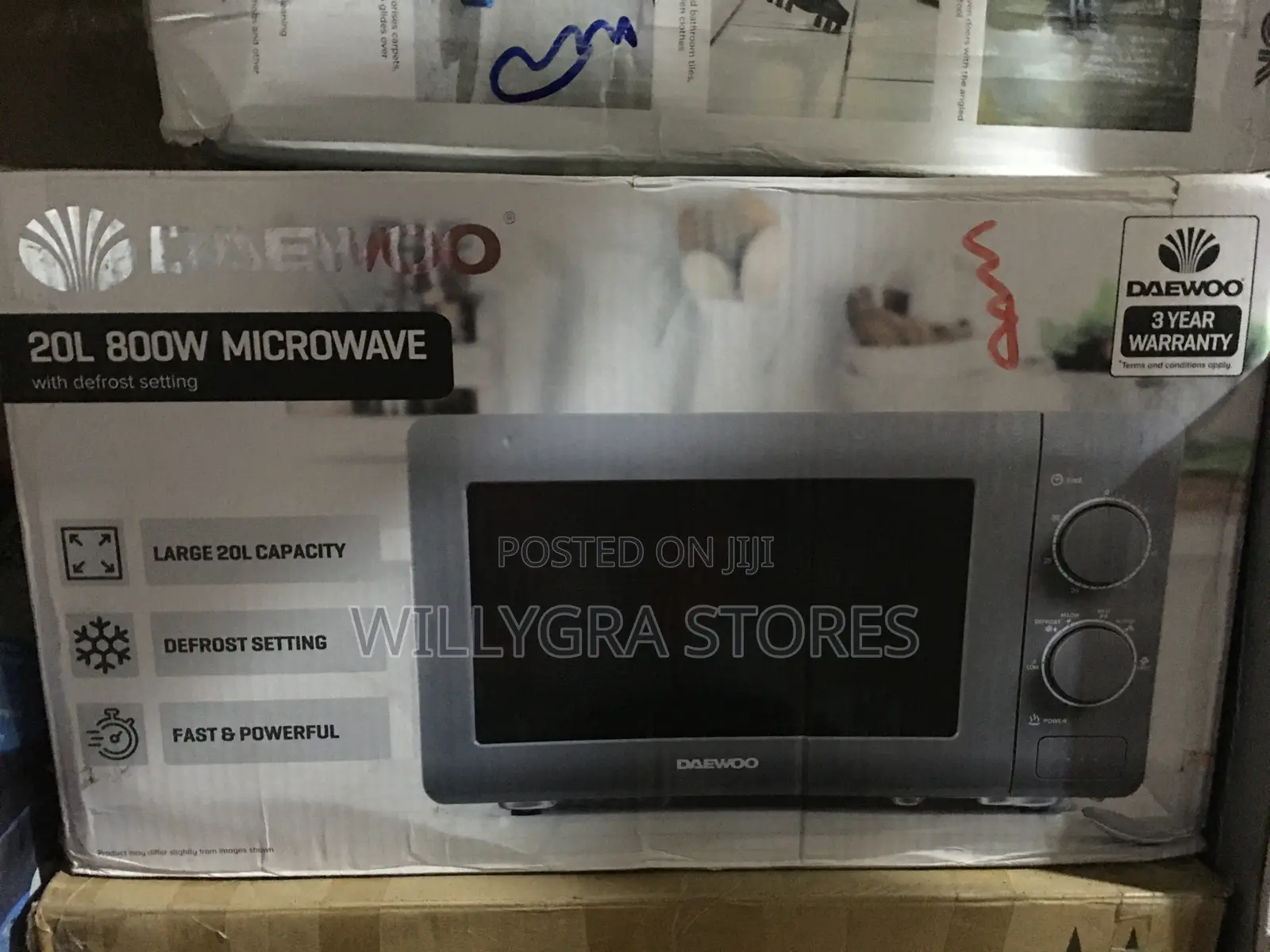 Daewoo 20l Grey Manual 800w Microwave