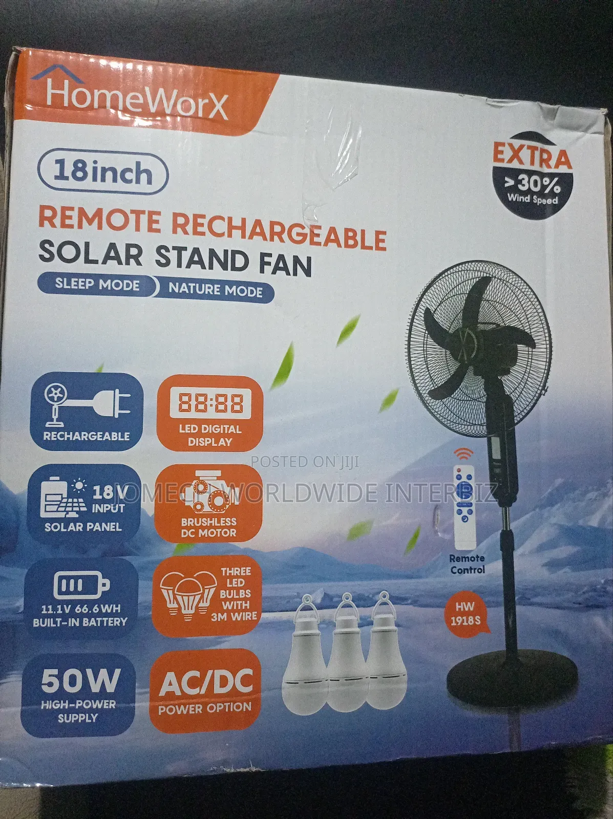 18" Rechargeable Fan