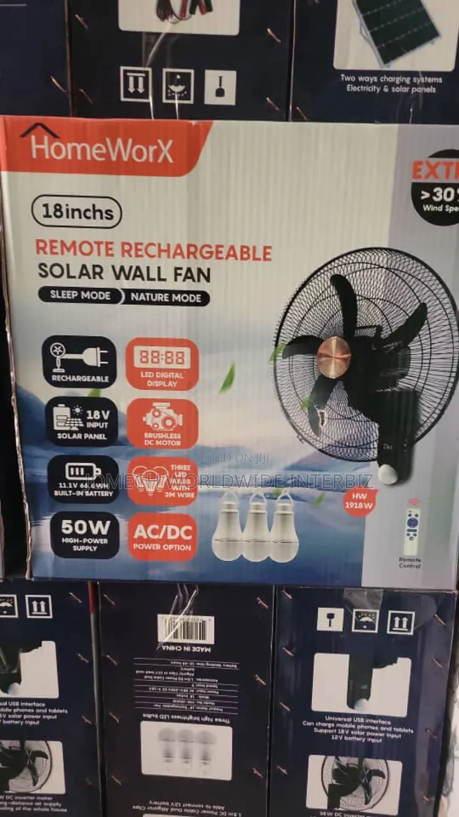 18" Wall Rechargeable Fan