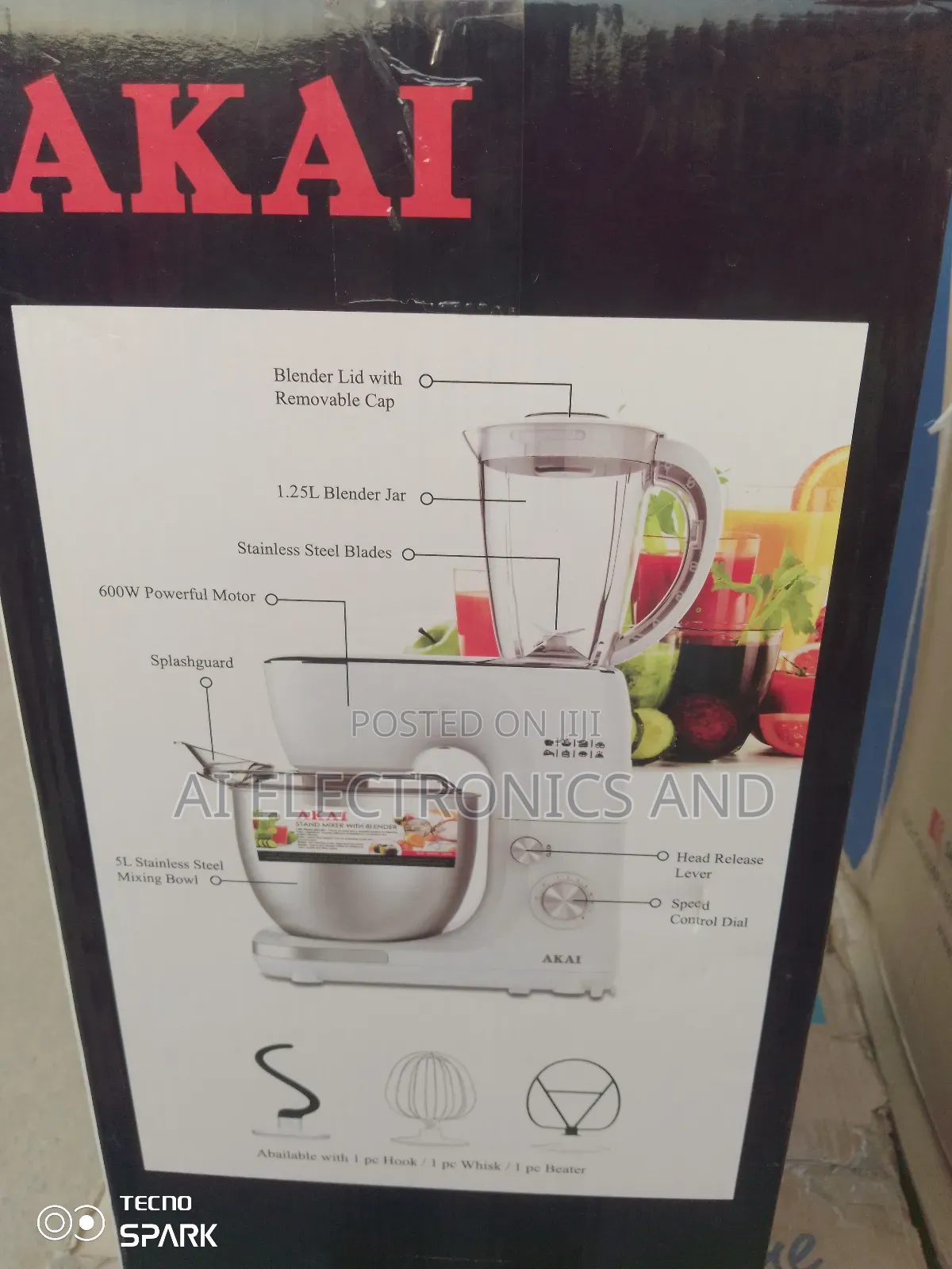 Akai Standing Mixer With Blender.