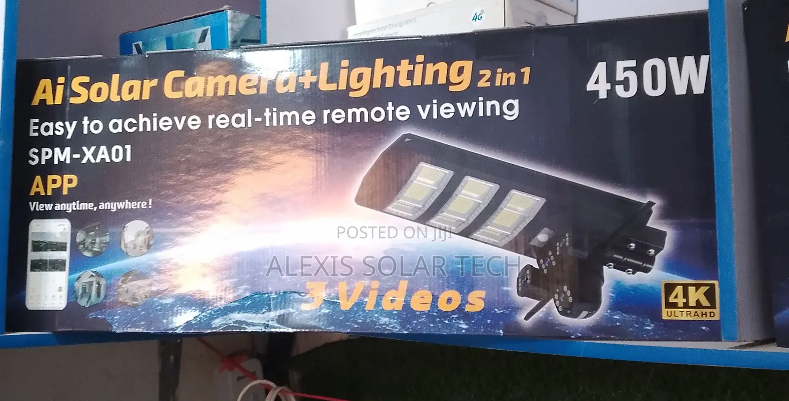450w Solar Light + 4 Lens Solar Camera