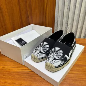 Photo - Versace Baroque Espadrille in White Black