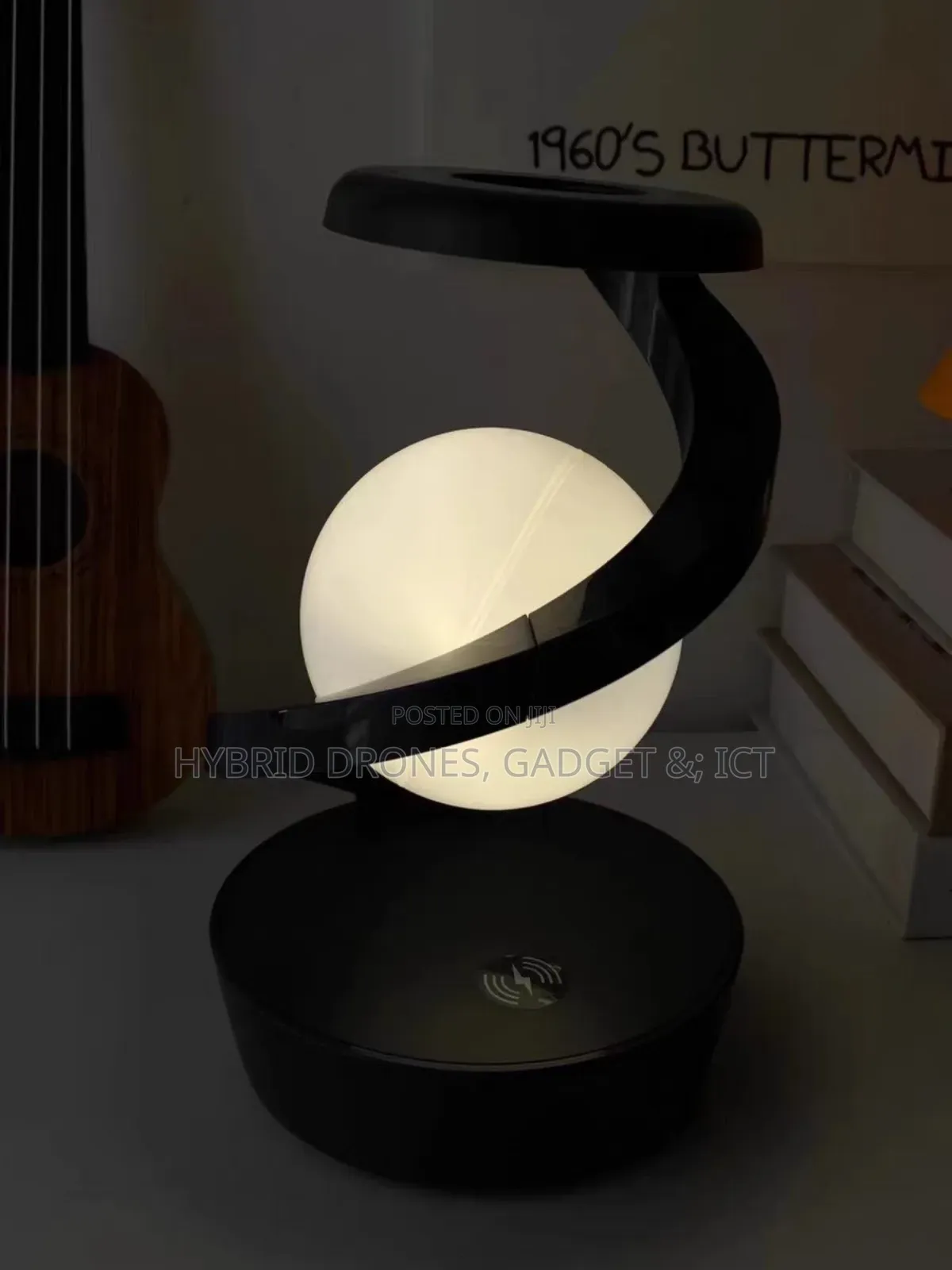 360 Rgb Smart Rotating Moon Lamp With Wireless Charging