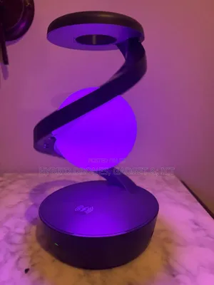 360 Rgb Smart Rotating Moon Lamp With Wireless Charging