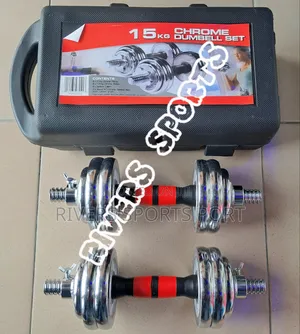 2in1 15kg Adjustable Chrom Dumbbell With Extension Bar/Connector Box