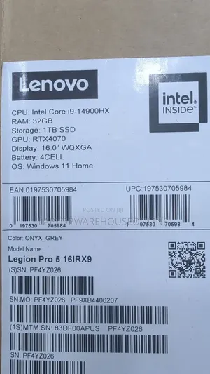New Laptop Lenovo Legion 5 32GB Intel Core I9 SSD 2T
