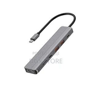 Powerology 6in1 Slim Fast Data Charge Usb C Hub With Hdmi