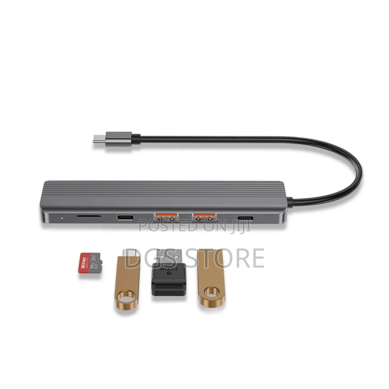 Powerology 6in1 Slim Fast Data Charge Usb C Hub With Hdmi