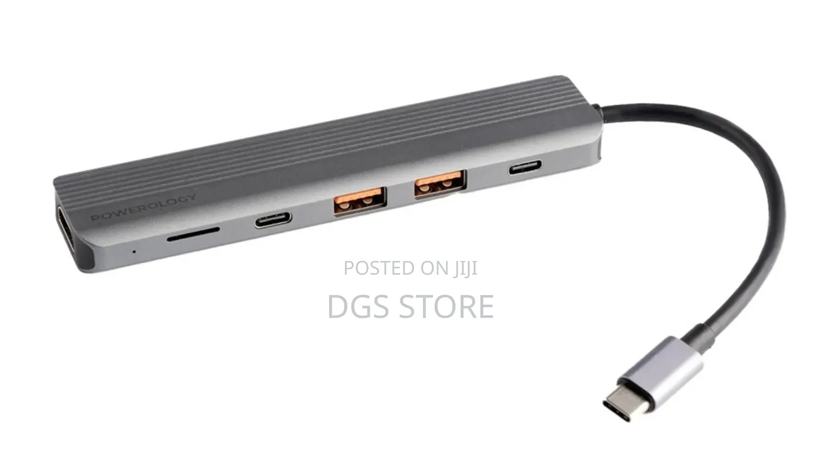 Powerology 6in1 Slim Fast Data Charge Usb C Hub With Hdmi