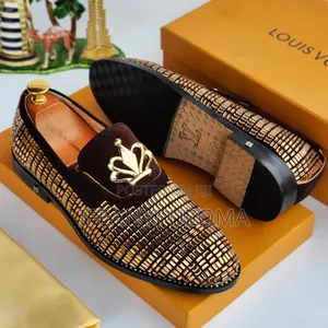 Classic Golden Colour and Black Luxury Shoe