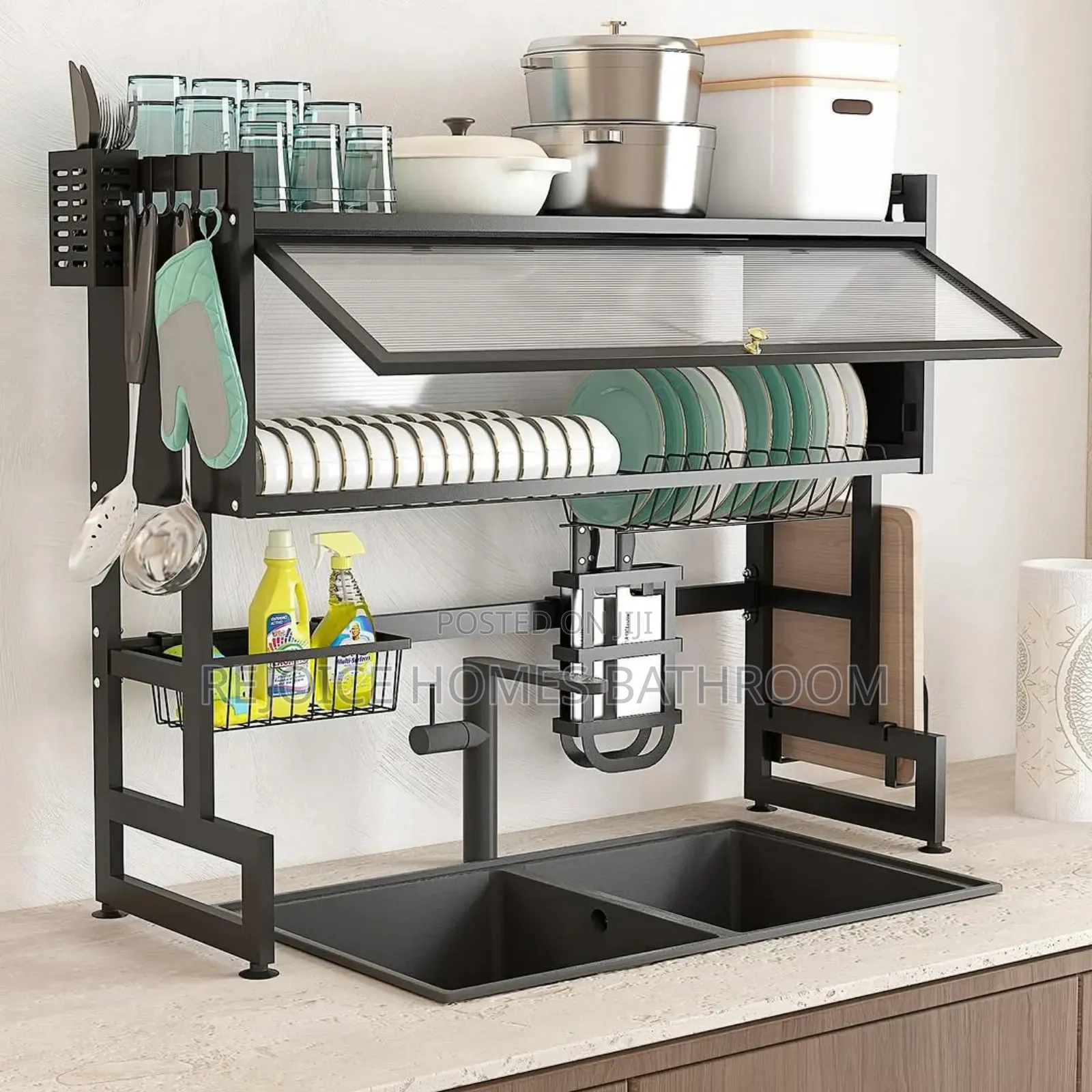 Quality Over The Sink Plate/Dish Rack/Drainer With Cover