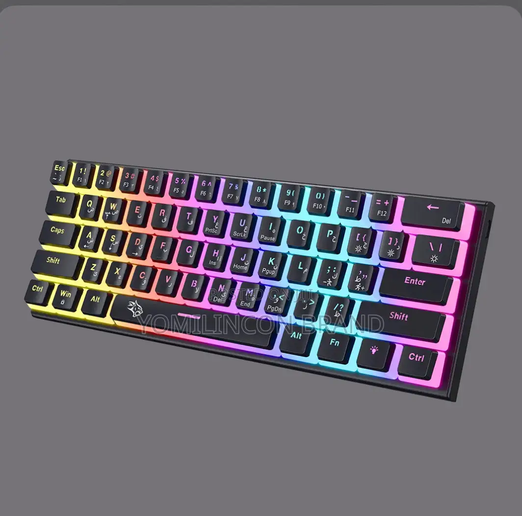 Porodo Gaming 61 Keys Pudding Mechanical Keyboard - Black