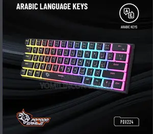 Porodo Gaming 61 Keys Pudding Mechanical Keyboard - Black