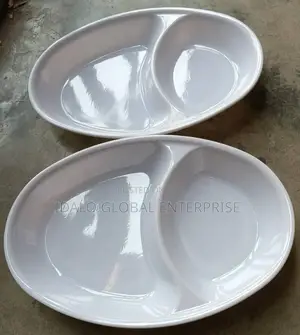 2-Compartment Unbreakable Plates - 12pcs