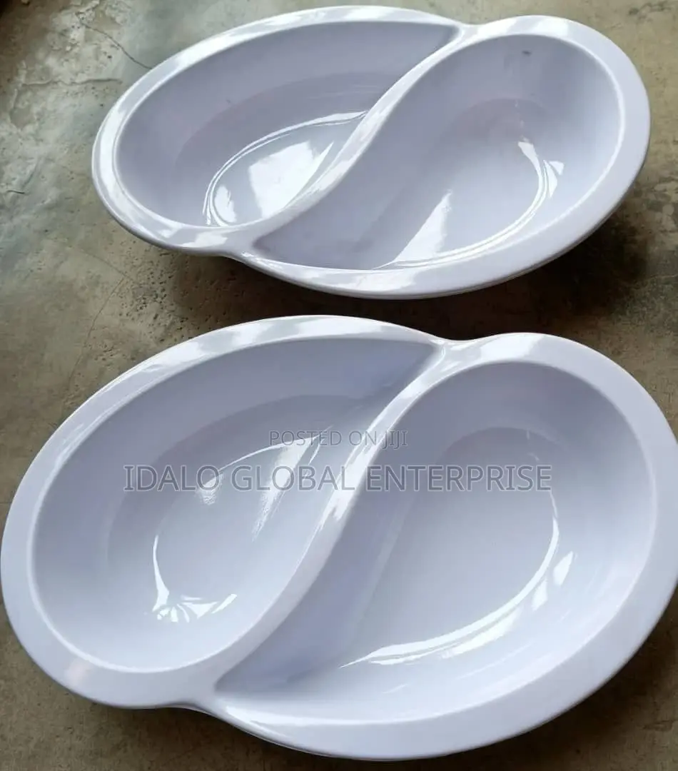 2-Compartment Unbreakable Plates - 12pcs