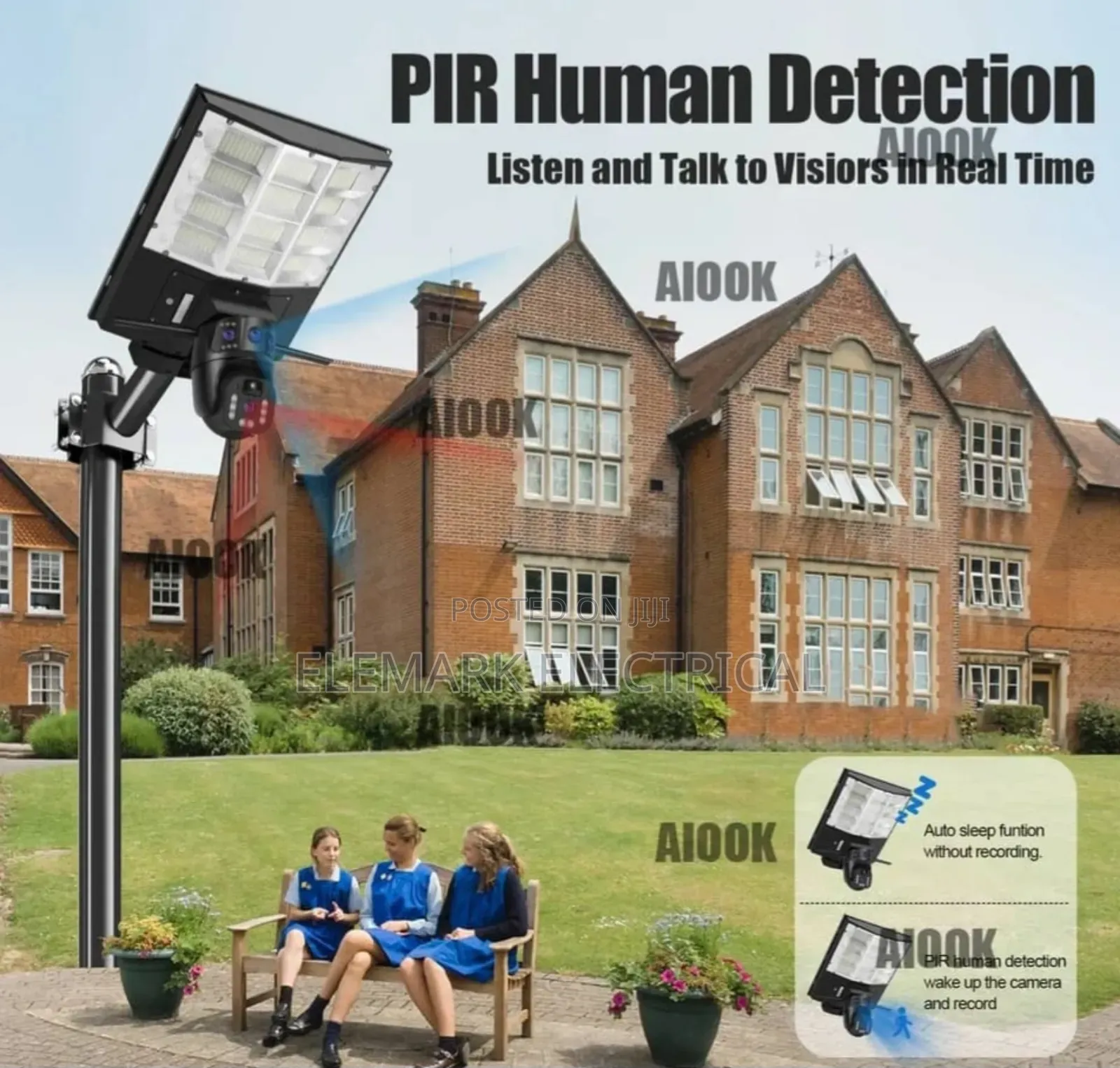 Human Delect CCTV Cameras Auto Tracker With Light 8mp