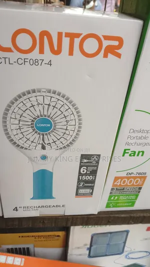 Lontor 4" Rechargeable Mini Hand Fan With Lithium Battery