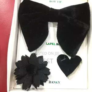 High Quality Suede Butterfly Bow Ties, Complete Set.