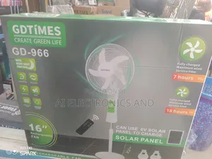 Gdtimes Rechargeable and Solar Panels Fan With Bob.