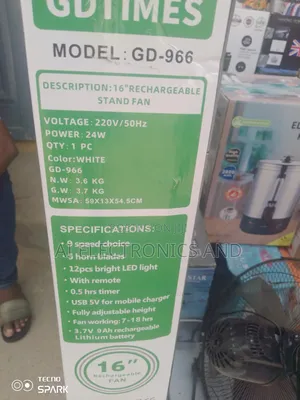 Gdtimes Rechargeable and Solar Panels Fan With Bob.