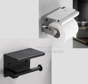Rust Proof Wall Mounted Tissue Holder With Phone Shelf