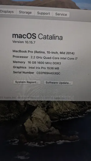 Laptop Apple MacBook Pro 2014 16GB Intel Core i7 SSD 256GB