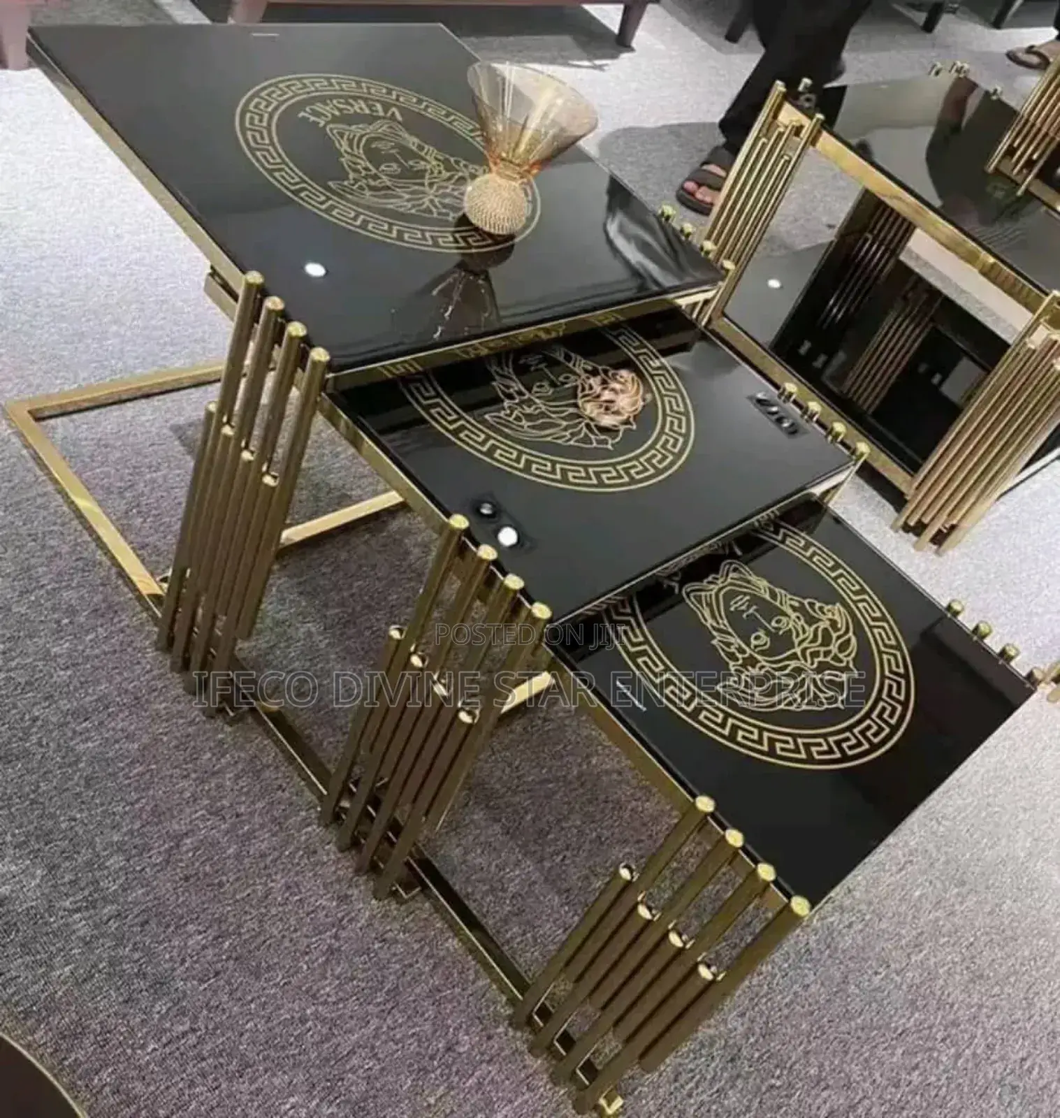 Glass Top Side Stools
