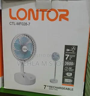 Lontor 7" Rechargeable Table/Standing Mini Fan - CTL-Mf028-7