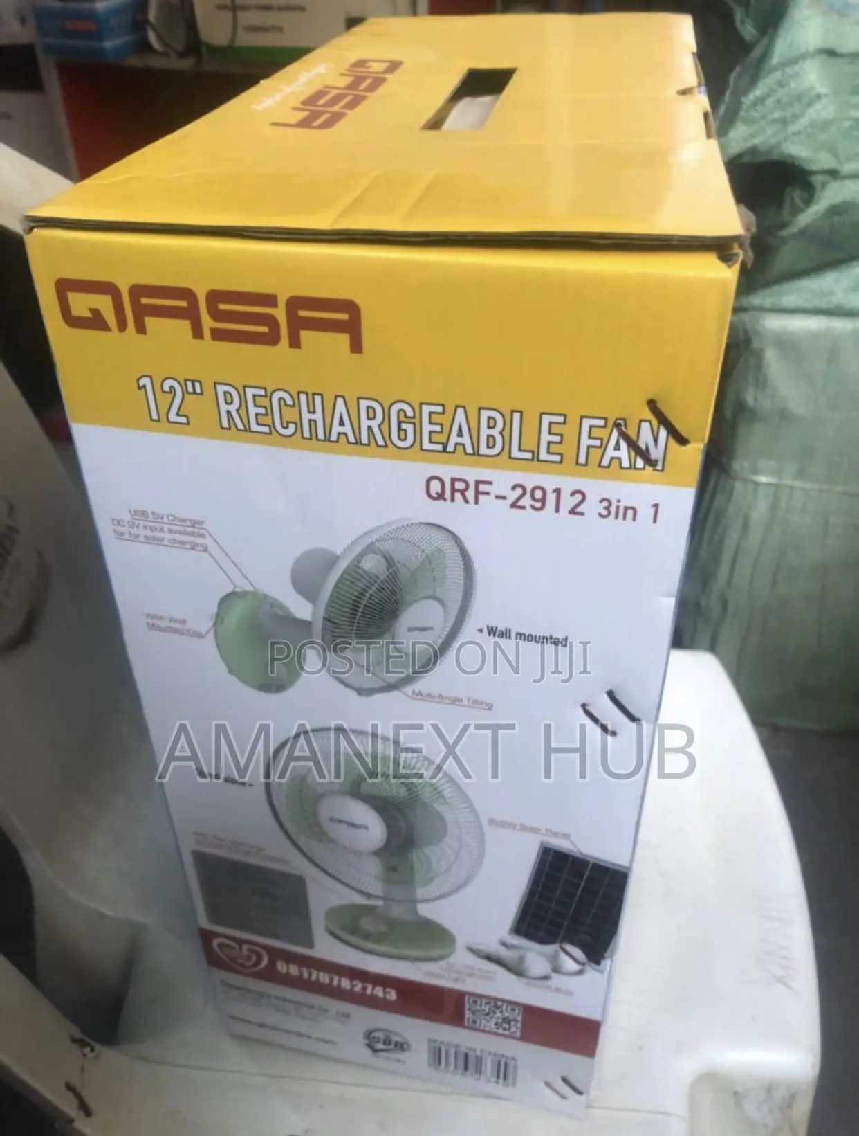 Gasa Rechargable/Solar Cooling Fan With 2 Bulbs