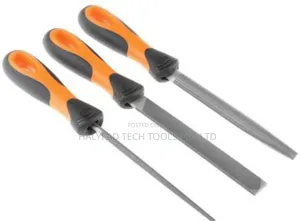 3 PCS Steel File Set, Flat, Round, Half Round