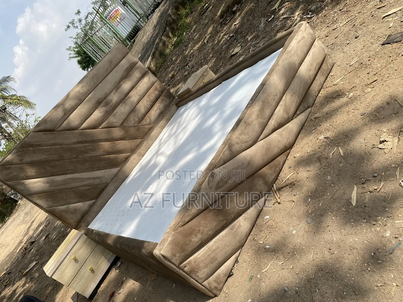 6 by 6 Padded Bedframe With Bedsides