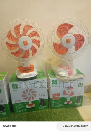 Rechargeable Solar Fan 12 Inch