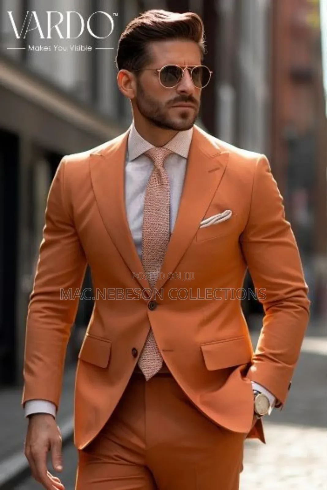 Single Button Burnt Orange Suit