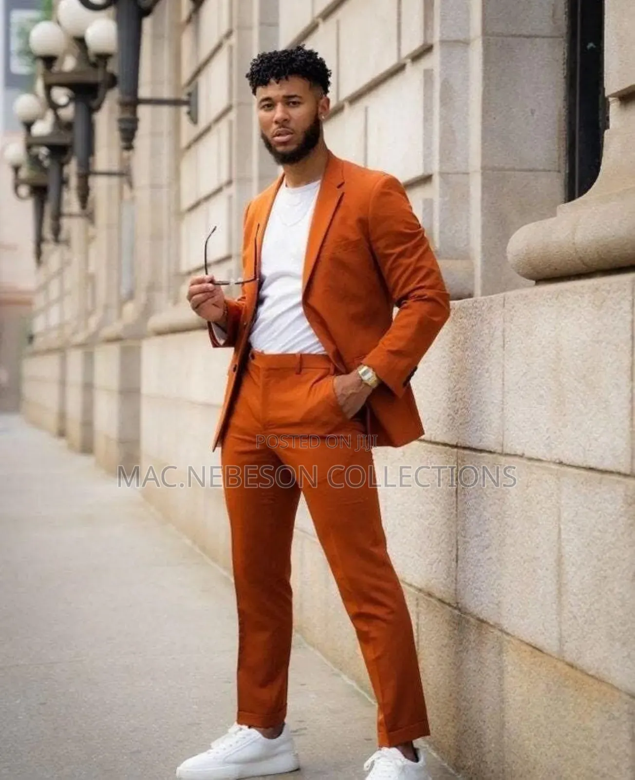Single Button Burnt Orange Suit