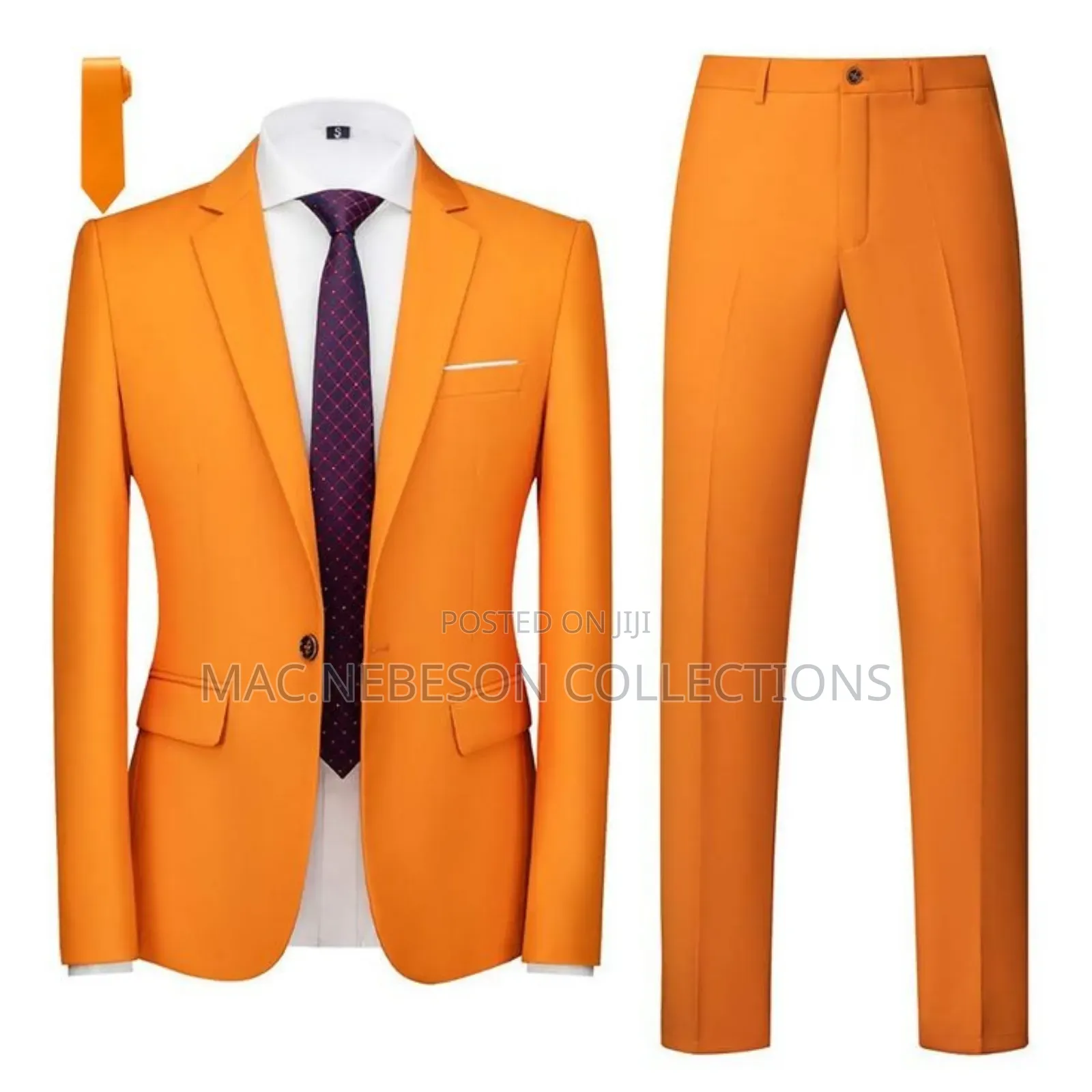 Single Button Burnt Orange Suit