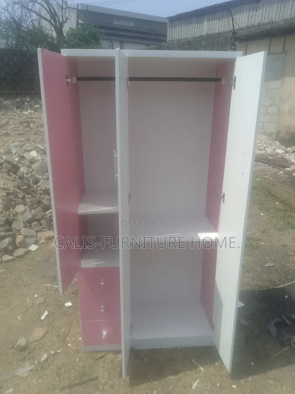 6ft X 3ft Wardrobe (White and Pink Color)