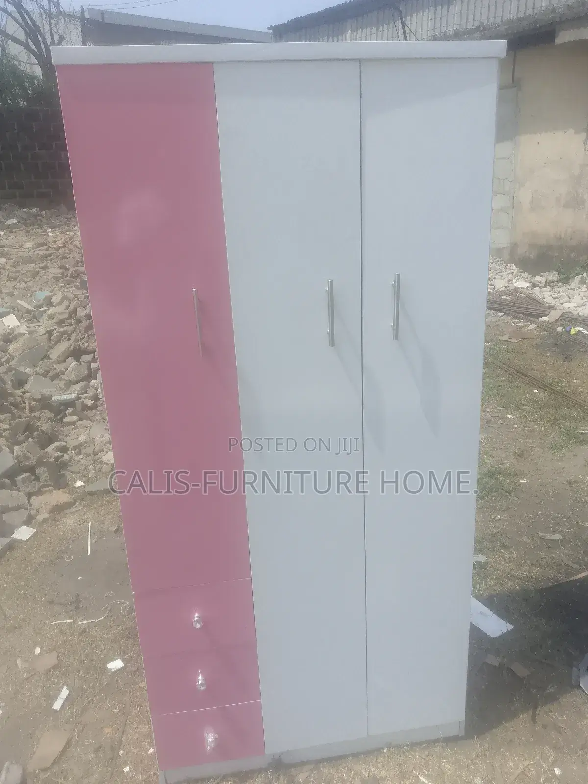 6ft X 3ft Wardrobe (White and Pink Color)