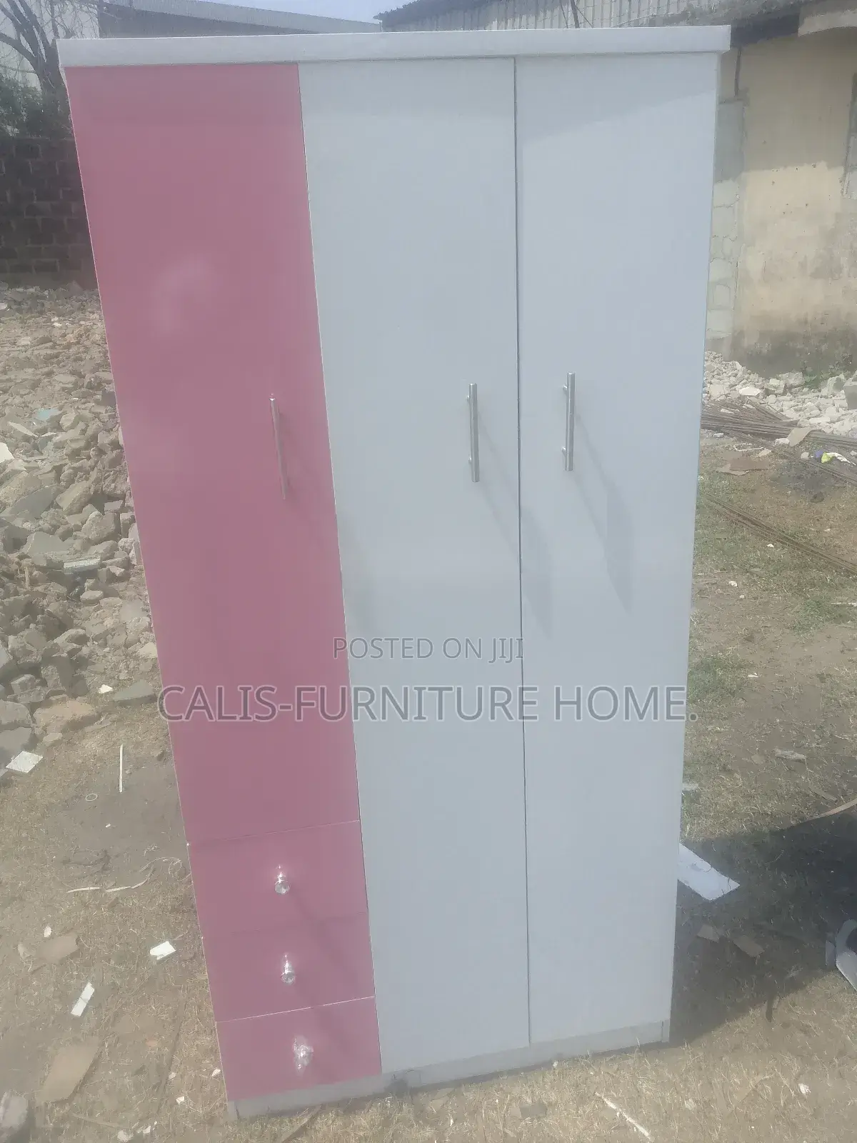 6ft X 3ft Wardrobe (White and Pink Color)