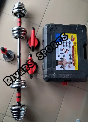 25kg 5in1 Dumbbell Barbell Set With Kettlebell, Pushup Bar